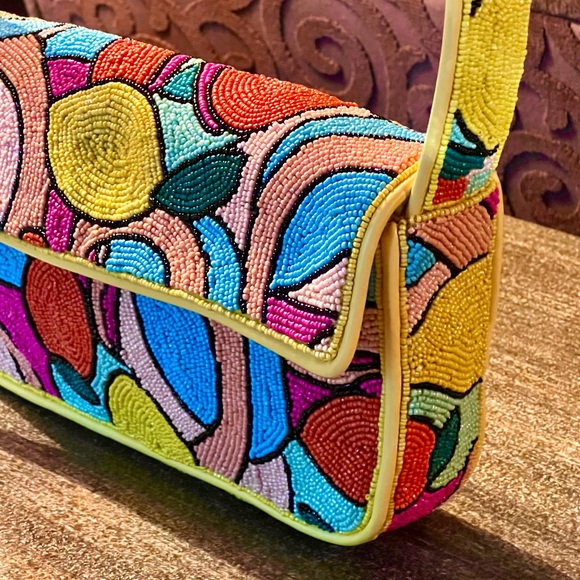 🌺🎉HP🎉🌺 NWOT Staud Beaded Tommy Bag Citrus 🌟Rare Find🌟 - Picture 3 of 16